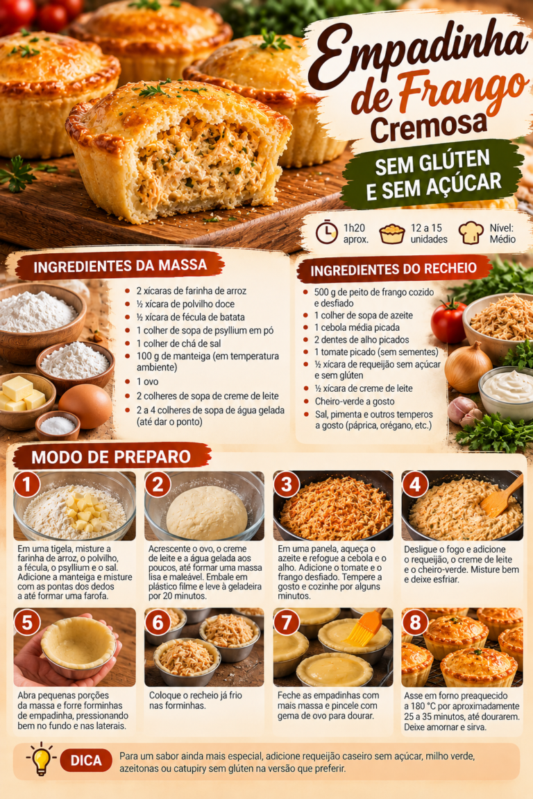 Empadinhas de Frango Cremosas sem Glúten