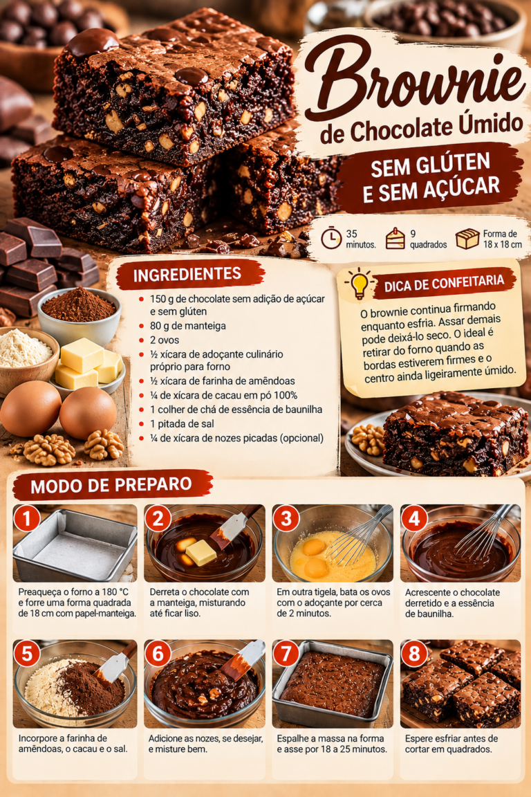 Infográfico de Brownie de Chocolate Úmido
