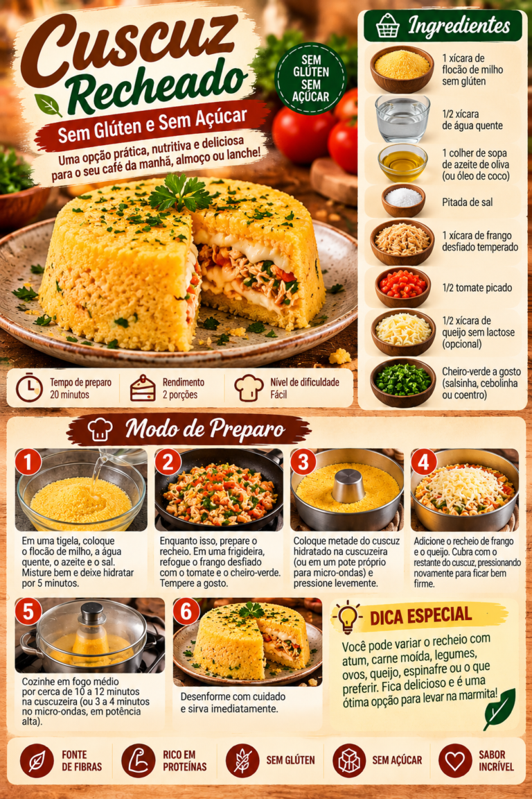 Infográfico de Cuscuz Recheado Nutritivo