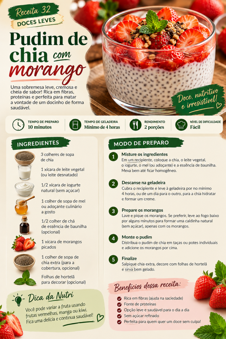 Pudim de Chia com Morango