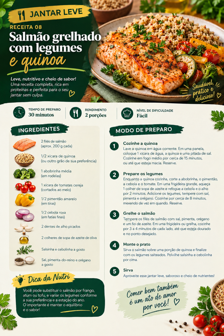 Receita Leve de Salmão com Quinoa