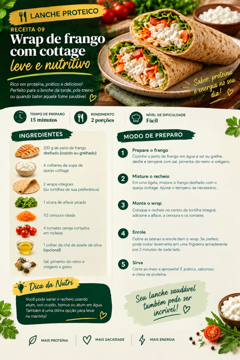 Receita de Wrap de Frango com Cottage